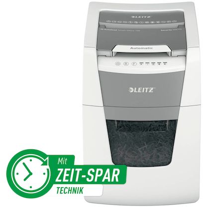 Artikelbild 15 für AKTION: LEITZ IQ Autofeed Small Office 100 Aktenvernichter mit Partikelschnitt P-5, 2 x 15 mm, bis 100 Blatt, weiß mit 45 Euro CashBack, Artikelnummer 267151