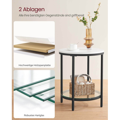 Artikelbild 9 für VASAGLE Beistelltisch weiß 45,0 x 45,0 x 55,0 cm, Artikelnummer 290538