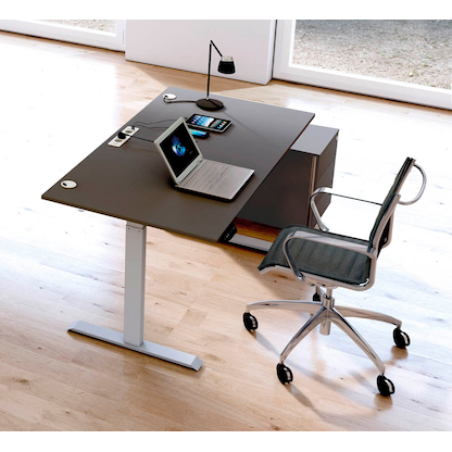 Artikelbild 3 für Kerkmann Move 1 plus elektrisch höhenverstellbarer Schreibtisch anthrazit rechteckig, T-Fuß-Gestell grau 160,0 x 80,0 cm, Artikelnummer 510176