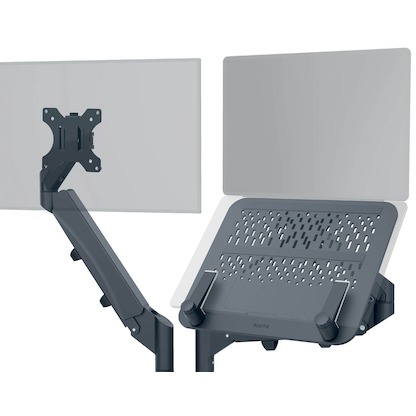 Artikelbild 5 für LEITZ Laptop-Monitor-Halterung Ergo 65380089 dunkelgrau für 1 Monitor und 1 Laptop, Tischklemme, Artikelnummer 103749