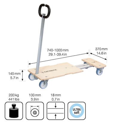 Artikelbild 4 für WAGNER® design yourself Transportwagen STAR CARRIER EXTENDABLE MM 1333 birke 37,0 x 74,0 x 14,5 cm bis 200,0 kg, Artikelnummer 418497
