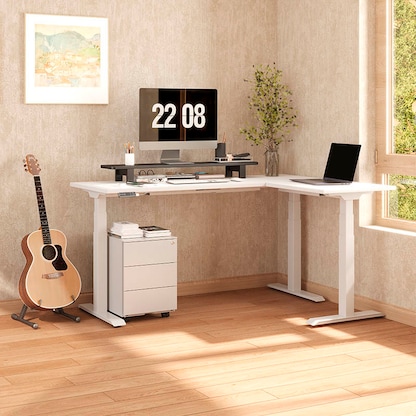 Artikelbild 5 für FlexiSpot E7L elektrisch höhenverstellbares Schreibtischgestell weiß ohne Tischplatte, T-Fuß-Gestell weiß 127,5 - 210,0 x 60,0 - 80,0 cm, Artikelnummer 444879