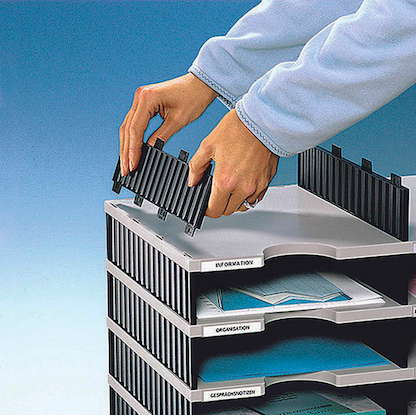 Artikelbild 2 für styro Sortierstation Styrodoc grau/schwarz mit 6 Fächer, Artikelnummer 444877