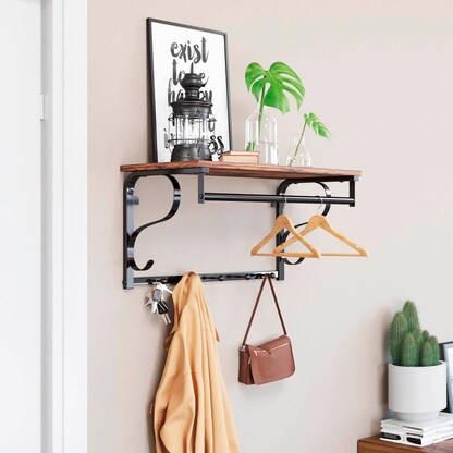 Artikelbild 6 für VASAGLE Wandgarderobe LCR11BX braun Metall 7 Haken 60,0 x 31,7 cm, Artikelnummer 263048