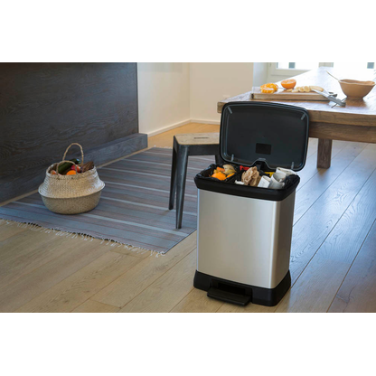 Artikelbild 3 für curver DECOBIN DUO Mülltrenner 10,0 + 18,0 l silbermetallic, Artikelnummer 701115