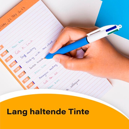 Artikelbild 4 für BIC 4-Farben-Kugelschreiber 4 Colours Original hellblau/weiß, Schreibfarbe: schwarz, blau, rot, grün, 1 St., Artikelnummer 836197