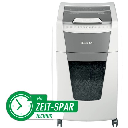 Artikelbild 18 für AKTION: LEITZ IQ Autofeed Small Office 300 Aktenvernichter mit Partikelschnitt P-4, 4 x 26 mm, bis 300 Blatt, weiß mit 75 Euro CashBack, Artikelnummer 267324