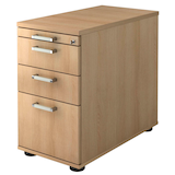 Artikelbild 1 für HAMMERBACHER Solid Standcontainer eiche 4 Auszüge 42,8 x 80,0 x 72,0 - 76,0 cm, Artikelnummer 593347