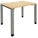 Artikelbild 1 für fm Sidney höhenverstellbarer Schreibtisch königsahorn rechteckig, 4-Fuß-Gestell Quadratrohr silber 100,0 x 80,0 cm, Artikelnummer 352961