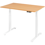 Artikelbild 1 für BaseLite elektrisch höhenverstellbarer Schreibtisch buche rechteckig, T-Fuß-Gestell weiß 120,0 x 80,0 cm, Artikelnummer 270589