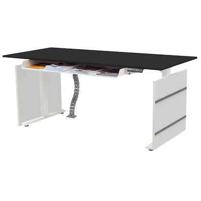 Artikelbild 6 für Kerkmann Move 3 elektrisch höhenverstellbarer Schreibtisch anthrazit rechteckig, T-Fuß-Gestell weiß 160,0 x 80,0 cm, Artikelnummer 574588