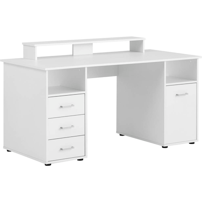 Artikelbild 17 für MÖBELPARTNER Niels light Schreibtisch perlweiß rechteckig, Wangen-Gestell weiß 150,0 x 70,0 cm, Artikelnummer 650327