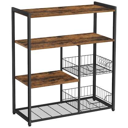 Artikelbild 11 für VASAGLE Küchen-Organizer vintage-braun, schwarz 80,0 x 35,0 x 95,0 cm, Artikelnummer 439857