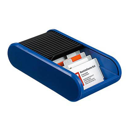 Artikelbild 21 für helit Visitenkartenbox blau/schwarz, für bis zu 300 Visitenkarten, Artikelnummer 440131