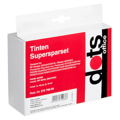 Artikelbild 2 für dots schwarz, cyan, magenta, gelb Druckerpatronen kompatibel zu HP 364XL (N9J74AE), 4er-Set, Artikelnummer 575799