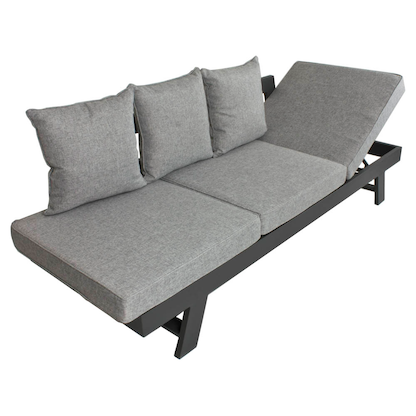 Artikelbild 2 für Garden Pleasure Loungesofa DONNA hellgrau, anthrazit Metall, 7-teilig, Artikelnummer 380107