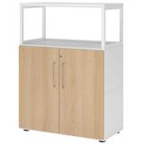 Artikelbild 1 für HAMMERBACHER Regalschrank FlexWall, VFW38T2RG/W/E/BS weiß, eiche 80,0 x 40,0 x 109,8 cm, Artikelnummer 950168