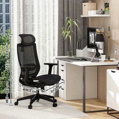 Artikelbild 2 für FlexiSpot Bürostuhl BS4 Stoff schwarz, Gestell schwarz, Artikelnummer 445029