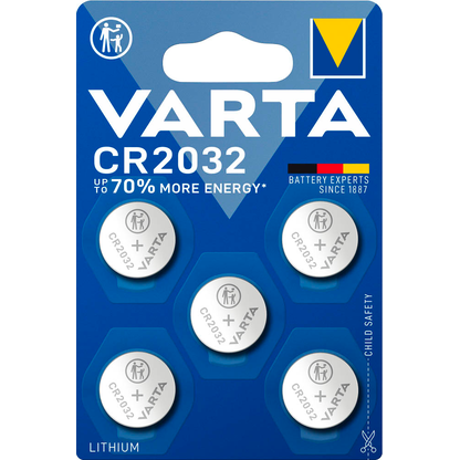 Artikelbild 6 für 5 VARTA Knopfzellen CR2032 3,0 V, Artikelnummer 753612