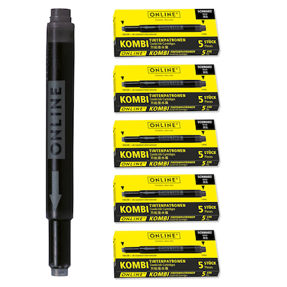 Artikelbild 20 für ONLINE® Kombi Tintenpatronen für Füller schwarz 25 St., Artikelnummer 617359