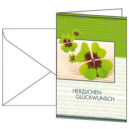Artikelbild für 10 SIGEL Glückwunschkarten Kleeblatt DIN A6, Artikelnummer 158808