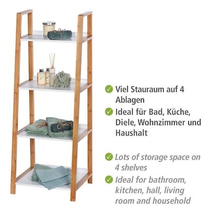 Artikelbild 2 für WENKO Beistellregal Finja weiß, braun 43,0 x 36,0 x 112,0 cm, Artikelnummer 530622