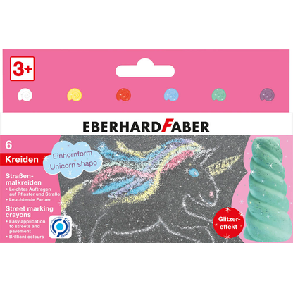 Artikelbild 15 für EBERHARD FABER Einhorn Straßenmalkreide Glitzer farbsortiert 6 St., Artikelnummer 100097
