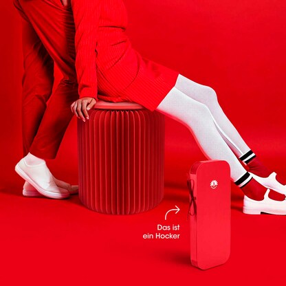 Artikelbild 4 für meet powered by PAPERFLOW Hocker Flexistool rot, Artikelnummer 731899