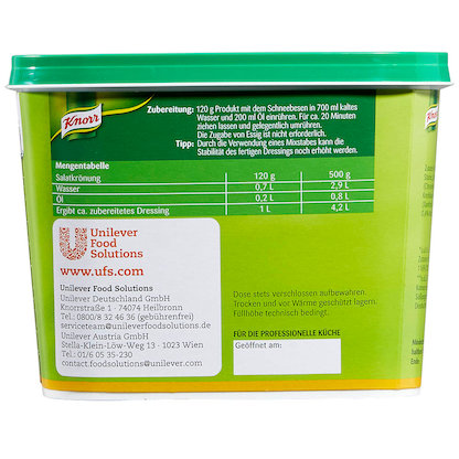 Artikelbild 2 für Knorr® Gartenkräuter Salatdressing 500,0 g, Artikelnummer 178857