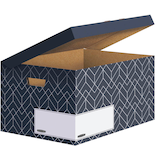 Artikelbild 1 für 5 Bankers Box Archivboxen Bankers Box Décor Serie mitternachtsblau/weiß 36,7 x 57,0 x 29,5 cm, Artikelnummer 366643