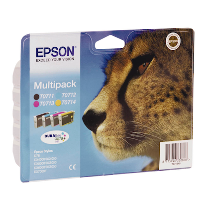 Artikelbild 2 für EPSON T0715 schwarz, cyan, magenta, gelb Druckerpatronen, 4er-Set, Artikelnummer 868307