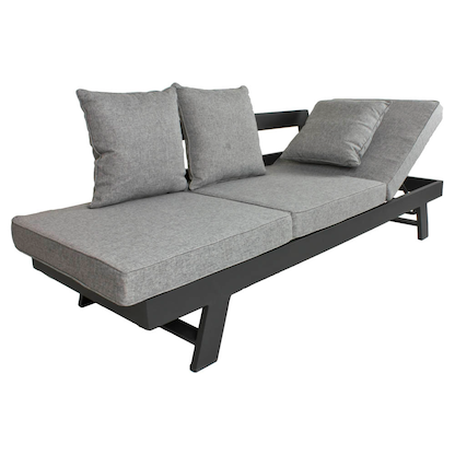 Artikelbild 4 für Garden Pleasure Loungesofa DONNA hellgrau, anthrazit Metall, 7-teilig, Artikelnummer 380107