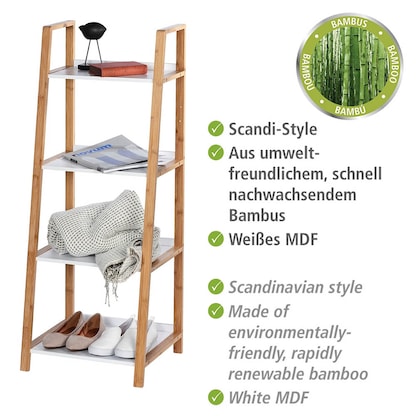 Artikelbild 3 für WENKO Beistellregal Finja weiß, braun 43,0 x 36,0 x 112,0 cm, Artikelnummer 530622