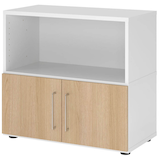 Artikelbild 1 für HAMMERBACHER Regalschrank FlexWall, VFW28T1KG/W/E/BS weiß, eiche 80,0 x 40,0 x 74,6 cm, Artikelnummer 949851