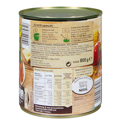 Artikelbild 4 für Maggi® Ravioli Gemüse Fertiggericht 800,0 g, Artikelnummer 196572