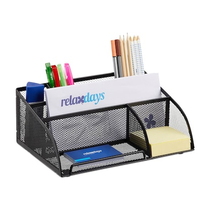 Artikelbild für relaxdays Schreibtisch-Organizer schwarz Metall 5 Fächer 25,5 x 18,0 x 10,5 cm, Artikelnummer 516662