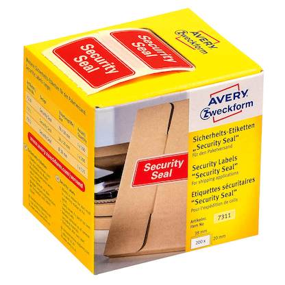 Artikelbild 2 für 200 AVERY Zweckform Sicherheitssiegel 7311 rot »Security Seal« 38,0 x 20,0 mm, Artikelnummer 431945