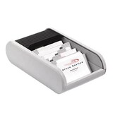 Artikelbild 1 für helit Visitenkartenbox lichtgrau/schwarz, für bis zu 300 Visitenkarten, Artikelnummer 138248