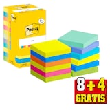 Artikelbild 1 für 8 + 4 GRATIS: Post-it® Energetic Collection Haftnotizen farbsortiert, 8 Blöcke + GRATIS 4 Blöcke, Artikelnummer 620532