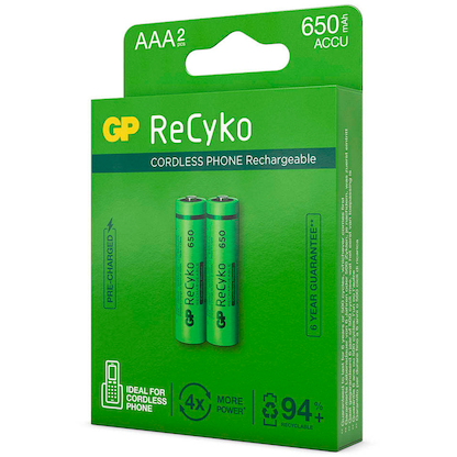 Artikelbild 4 für 2 GP Akkus ReCyko+ Micro AAA 650 mAh, Artikelnummer 290157