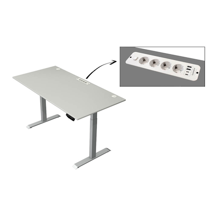 Artikelbild 2 für Kerkmann Move 1 plus elektrisch höhenverstellbarer Schreibtisch lichtgrau rechteckig, T-Fuß-Gestell grau 160,0 x 80,0 cm, Artikelnummer 509996