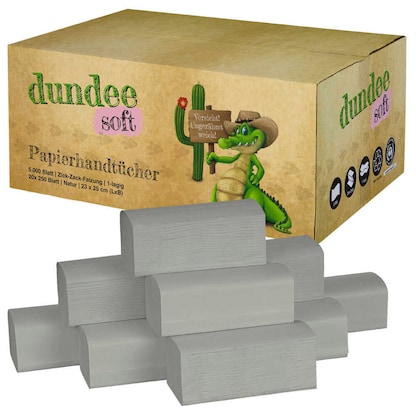 Artikelbild 14 für dundee Papierhandtücher 4011508 Zick-Zack-Falzung 1-lagig 5.000 Tücher, Artikelnummer 528293