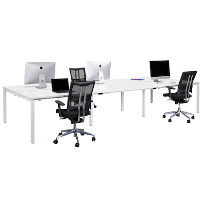 Artikelbild 5 für PAPERFLOW easyDesk Doppelschreibtisch weiß rechteckig, 4-Fuß-Gestell weiß 480,0 x 166,0 cm, Artikelnummer 527996