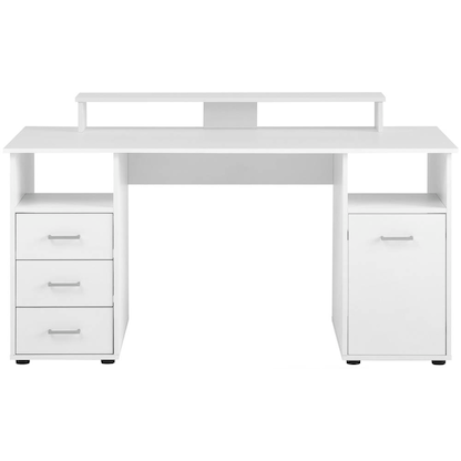 Artikelbild 6 für MÖBELPARTNER Niels light Schreibtisch perlweiß rechteckig, Wangen-Gestell weiß 150,0 x 70,0 cm, Artikelnummer 650327