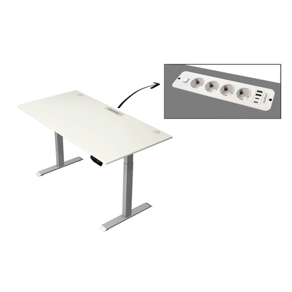 Artikelbild 2 für Kerkmann Move 1 plus elektrisch höhenverstellbarer Schreibtisch weiß rechteckig, T-Fuß-Gestell grau 160,0 x 80,0 cm, Artikelnummer 510137
