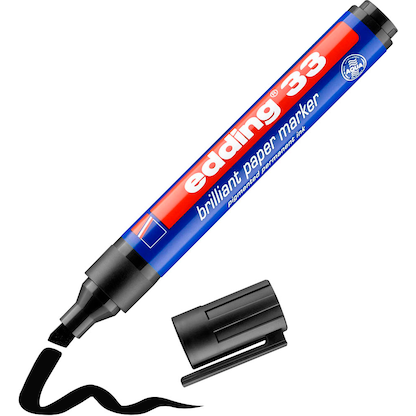 Artikelbild 2 für edding Brilliant-Paper-Marker 33 Permanentmarker schwarz 1,0 - 5,0 mm, 10 St., Artikelnummer 311761