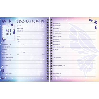 Artikelbild 5 für BRUNNEN Freundebuch Magic Butterfly ca. DIN A5 liniert, lila/roa Hardcover 80 Seiten, Artikelnummer 264269