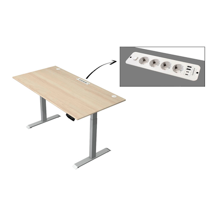 Artikelbild 2 für Kerkmann Move 1 plus elektrisch höhenverstellbarer Schreibtisch ahorn rechteckig, T-Fuß-Gestell grau 160,0 x 80,0 cm, Artikelnummer 510168