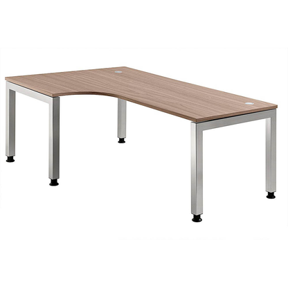 Artikelbild für HAMMERBACHER JS82 höhenverstellbarer Schreibtisch nussbaum L-Form, 5-Fuß-Gestell silber 200,0 x 120,0 cm, Artikelnummer 867036