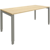 Artikelbild 1 für fm Sidney höhenverstellbarer Schreibtisch königsahorn rechteckig, 4-Fuß-Gestell Quadratrohr silber 180,0 x 80,0 cm, Artikelnummer 353092